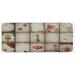 Red 0.1" x 47" L X 19" W Kitchen Mat - East Urban Home Valentines Day Inspi Hearts In Captivity Retro Elements Dresses & Cat Tan Vermilion Pink Kitchen Mat 0.1 x 19.0 W in Synthetics | Wayfair