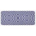 Navy 0.1 x 19 x 47 in Kitchen Mat - East Urban Home Modern Symmetric Triangles Geometric Continuous Abstract Lines Illustration Indigo Cream Kitchen Mat, | Wayfair