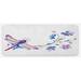 Purple 0.1" x 47" L X 19" W Kitchen Mat - East Urban Home Watercolor Bug Butterfly Like Moth w/ Branch Ivy Flowers Lilies Art Green & Blue Kitchen Mat 0.1 x 19.0 x 47.0 in | Wayfair