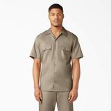 Dickies Men's Flex Relaxed Fit Short Sleeve Work Shirt - Desert Sand Size L (WS675)