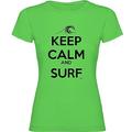 K KRUSKIS - T Shirt Surfen Surf Keep Calm and Surf Zurzarm Frau - L, Pistazien