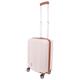 London Fog 21 Inch ABS Hard Sided Suitcase - Cabin Approved EasyJet, BA & Jet2 | Hard Shell Luggage with 8 Spinner Wheels | Fits 56x45x25 Cap 37L 55cm 2.6g LFL002 (Small, Cream)