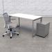 Compel Pivit 3 Piece Rectangular Writing Desk Office Set w/ Chair Wood/Metal in Brown/Gray/White | 60" W x 30" D | Wayfair PIV-OF-60-WHT-3PCS-BNDL