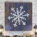 The Holiday Aisle® 'Stencil Snowflake' Wrapped Canvas Graphic Art on Canvas Canvas, Solid Wood in Blue | 10 H x 10 W in | Wayfair