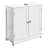 Sand & Stable™ Orla 23.35" W x 23.62" H x 11.69" D Free-Standing Bathroom Cabinet Manufactured Wood in Brown/White | Wayfair