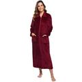 iClosam Luxury Dressing Gown for Ladies Super Soft Fleece Bathrobe Soft Plush Bath Robe for Women Housecoat Loungewear Robe Red