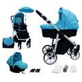 Skyline 3-in-1 Combi Pushchair with Aluminium Frame, Baby Cot, Sports Buggy Attachment and Baby Car Seat (ISOFIX)