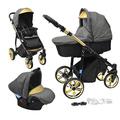 Skyline 3-in-1 Combi Pushchair with Aluminium Frame, Baby Cot, Sports Buggy Attachment and Baby Car Seat (ISOFIX)