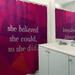 East Urban Home Faux Gemstone Women Empowerment Quote Shower Curtain Set Polyester in Indigo | 74 H x 71 W in | Wayfair