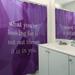 East Urban Home Faux Gemstone Self Confidence Inspirational Quote Shower Curtain Set Polyester in Indigo | 74 H x 71 W in | Wayfair