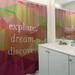 East Urban Home Faux Gemstone Explore Dream Discover Quote Single Shower Curtain Polyester in Red/Brown | 74 H x 71 W in | Wayfair