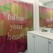 East Urban Home Faux Gemstone Follow Your Heart Quote Single Shower Curtain Polyester in Red/Brown | 74 H x 71 W in | Wayfair