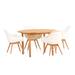 Amazonia 5 Piece Teak Round Patio Dining Set - International Home MALRND_4CHAMW_L