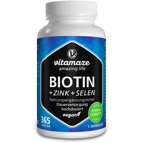 Biotin 10 mg hochdosiert+Zink+Selen Tabletten 365 St