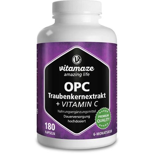 OPC Traubenkernextrakt hochdosiert+Vitamin C Kaps. 180 St Kapseln