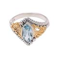 Marquise Order,'Gold Accented Marquise Blue Topaz Single-Stone Ring'