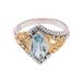 Marquise Order,'Gold Accented Marquise Blue Topaz Single-Stone Ring'