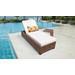 Laguna Chaise Outdoor Wicker Patio Furniture w/ Side Table in Sail White - TK Classics Laguna-1X-St-White