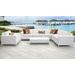 Miami 8 Piece Outdoor Wicker Patio Furniture Set 08b in Sail White - TK Classics Miami-08B-White