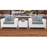 Miami 3 Piece Outdoor Wicker Patio Furniture Set 03b in Grey - TK Classics Miami-03B-Grey