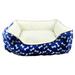 Tucker Murphy Pet™ Sayers Tucker Murphy Pet Bone Print Cuddler Pet Bed Bolster Polyester/Fleece in Blue | 7.5 H x 20 W x 16 D in | Wayfair