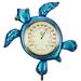 Regal Art & Gift 12716 - Blue/Purple Sea Turtle Thermometer Garden Stake