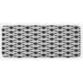 Black 0.1 x 19 W in Kitchen Mat - East Urban Home Halloween Horror Theme Spooky Skulls Checkered Pattern w/ Skeleton Bones White Kitchen Mat Synthetics | Wayfair