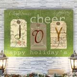 The Holiday Aisle® 'Joy Tags -Gallery' by Parvez Taj 1 Piece Wrapped Canvas Print Canvas, Solid Wood in White | 48 H x 36 W x 1 D in | Wayfair