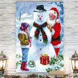 The Holiday Aisle® 'Joyful Santa -Gallery' by Parvez Taj 1 Piece Wrapped Canvas Print Canvas, Solid Wood in Red | 12 H x 8 W x 1 D in | Wayfair