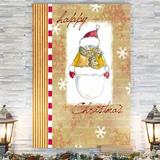 The Holiday Aisle® 'Snowman Snuggle -Gallery' by Parvez Taj 1 Piece Wrapped Canvas Print Canvas, Solid Wood in White | 48 H x 36 W x 1 D in | Wayfair