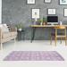 Green/Indigo 60 x 0.4 in Area Rug - East Urban Home Stained Glass Light Pink Area Rug Chenille | 60 W x 0.4 D in | Wayfair