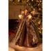 JJ's Holiday Gifts Ltd. Peacock 10-Light Angel Tree Topper Fabric in Black/Gray/Indigo | 16 H x 10 W x 9 D in | Wayfair CL1790GY