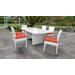 Miami Rectangular Outdoor Patio Dining Table w/ 6 Armless Chairs in Tangerine - TK Classics Miami-Dtrec-Kit-6C-Tangerine