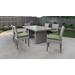 Monterey Rectangular Outdoor Patio Dining Table w/ 6 Armless Chairs in Cilantro - TK Classics Monterey-Dtrec-Kit-6C-Cilantro