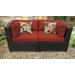 Barbados 2 Piece Outdoor Wicker Patio Furniture Set 02a in Terracotta - TK Classics Barbados-02A-Terracotta