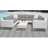 Miami 9 Piece Outdoor Wicker Patio Furniture Set 09c in Grey - TK Classics Miami-09C-Grey