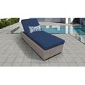 Florence Chaise Outdoor Wicker Patio Furniture in Navy - TK Classics Florence-1X-Navy