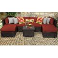 Venice 7 Piece Outdoor Wicker Patio Furniture Set 07a in Terracotta - TK Classics Venice-07A-Terracotta