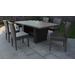 Belle Rectangular Outdoor Patio Dining Table w/ 6 Armless Chairs in Espresso - TK Classics Belle-Dtrec-Kit-6