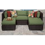 Venice 5 Piece Outdoor Wicker Patio Furniture Set 05a in Cilantro - TK Classics Venice-05A-Cilantro