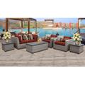 Florence 7 Piece Outdoor Wicker Patio Furniture Set 07d in Terracotta - TK Classics Florence-07D-Terracotta