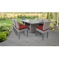 Monterey Rectangular Outdoor Patio Dining Table w/ 8 Armless Chairs in Terracotta - TK Classics Monterey-Dtrec-Kit-8C-Terracotta