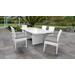 Miami Rectangular Outdoor Patio Dining Table w/ 6 Armless Chairs in Grey - TK Classics Miami-Dtrec-Kit-6C-Grey