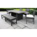 Belle Rectangular Outdoor Patio Dining Table w/ 4 Chairs and 1 Bench in Sail White - TK Classics Belle-Dtrec-Kit-4C1B-C-White