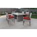 Monterey Rectangular Outdoor Patio Dining Table w/ 6 Armless Chairs in Terracotta - TK Classics Monterey-Dtrec-Kit-6C-Terracotta