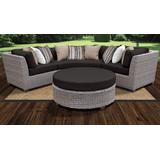 Florence 4 Piece Outdoor Wicker Patio Furniture Set 04a in Black - TK Classics Florence-04A-Black
