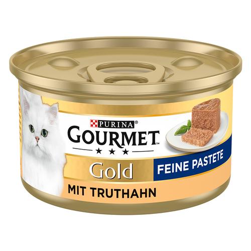 Megapack: 48x 85 g Gourmet Gold Feine Pastete Katzennassfutter, Truthahn