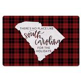 Red 27 x 1 W in Kitchen Mat - The Holiday Aisle® Taniya There's No Place Like South Carolina for the Holidays Kitchen Mat Synthetics | Wayfair