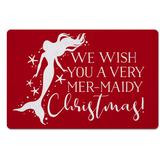 Red 27 x 1 W in Kitchen Mat - The Holiday Aisle® Sherlyn Mer Maidy Christmas Kitchen Mat Synthetics | 27 H x 1 W in | Wayfair