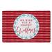 Red 27 x 1 W in Kitchen Mat - The Holiday Aisle® Jalynn Starfish Wreath Kitchen Mat Synthetics | 27 H x 1 W in | Wayfair